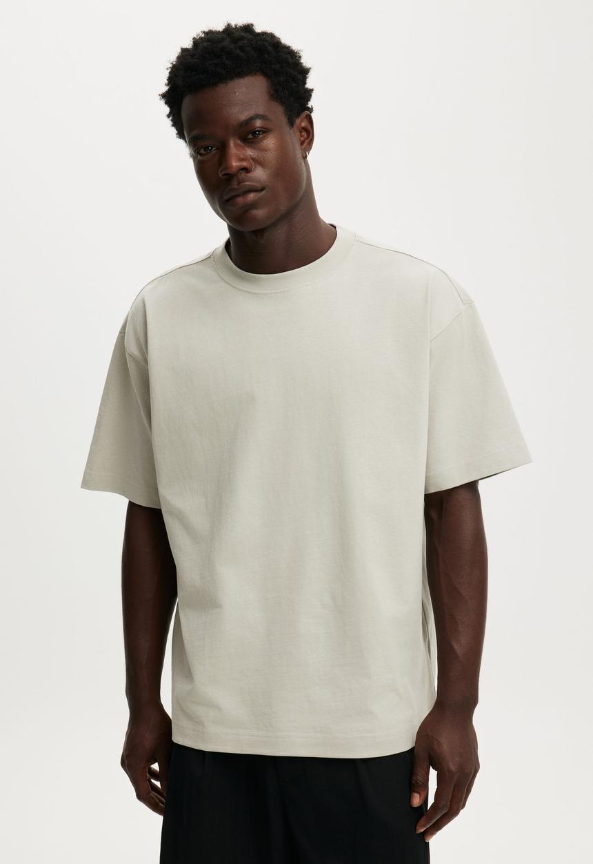 Cotton On - Box Fit T-Shirt - Silver Cloud