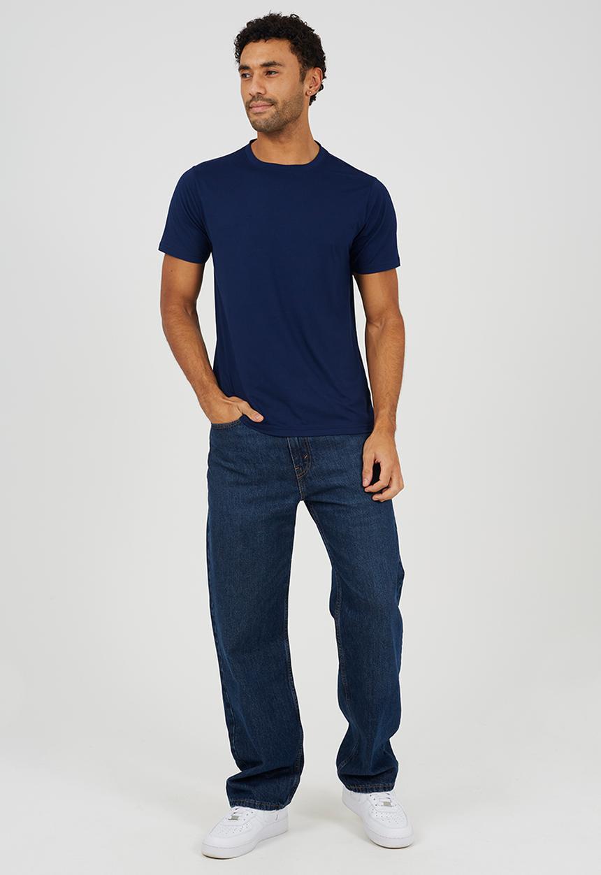 Brave Soul - Crew Neck T-shirt  - Navy