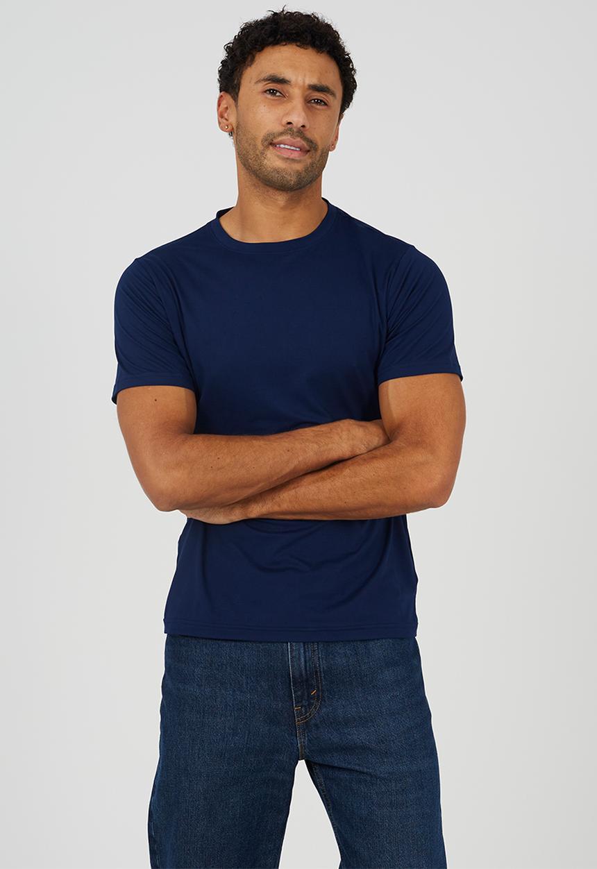 Brave Soul - Crew Neck T-shirt  - Navy
