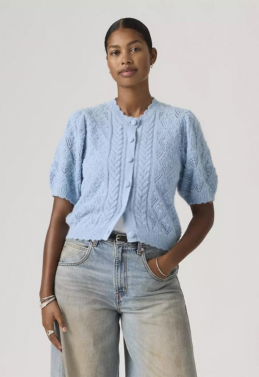 Levi’s® - Pauline pointelle ss cardi - glacier lake novelty stitch