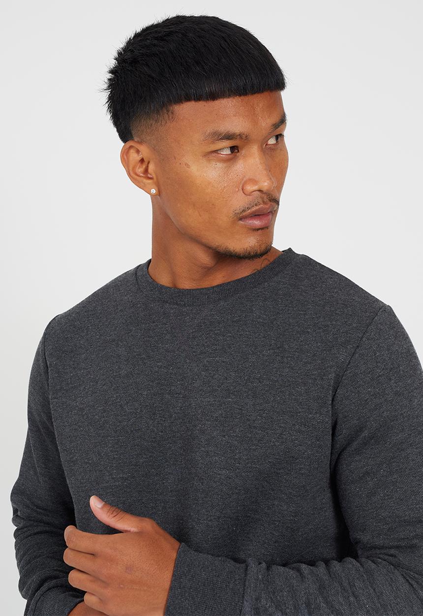 Brave Soul - Crew Neck Sweatshirt - Charcoal Marl