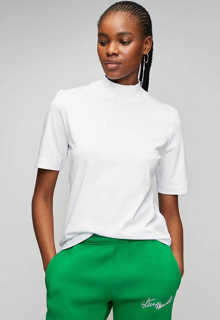Steve Madden - Ladies kelly high neck T-shirt -  white