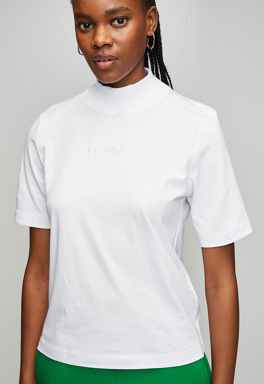 Steve Madden - Ladies kelly high neck T-shirt -  white