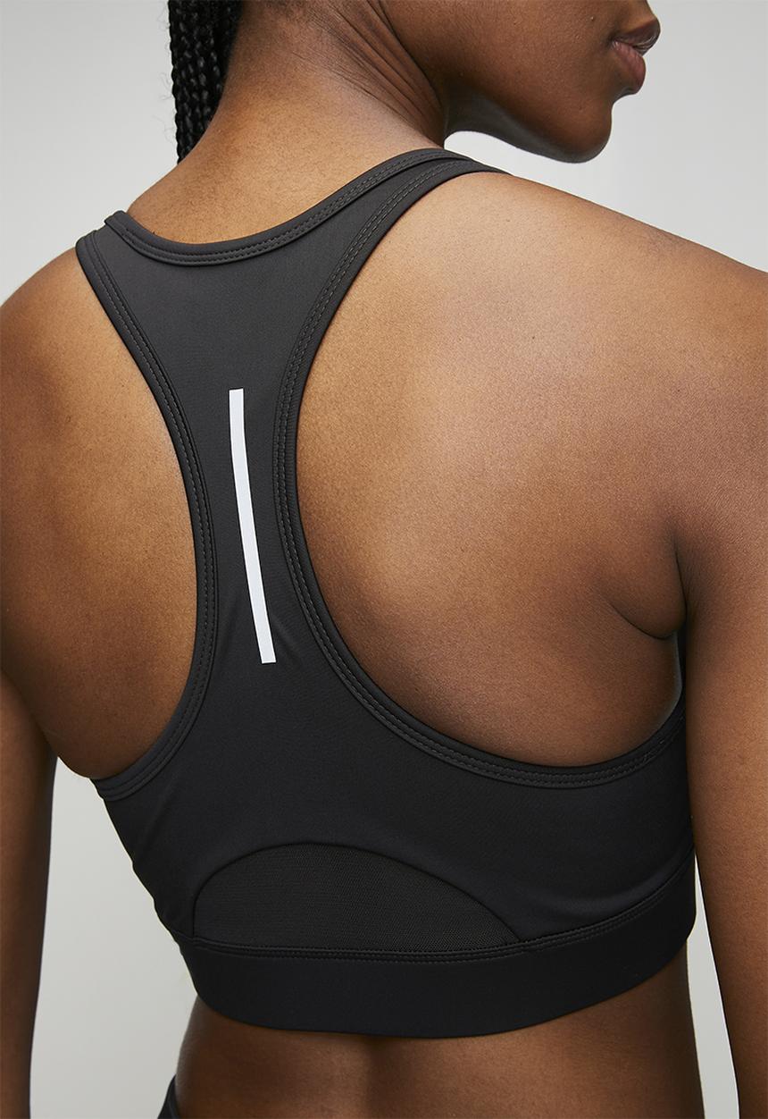 Reebok - Lux Metallic Running Bra - Black/Metallic