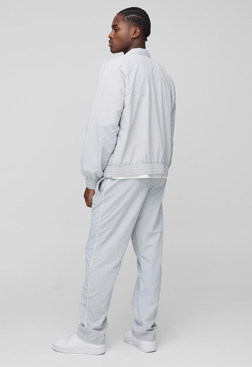 boohooMAN - Oversized Boxy Funnel Neck Crinkle Jacket - Grey