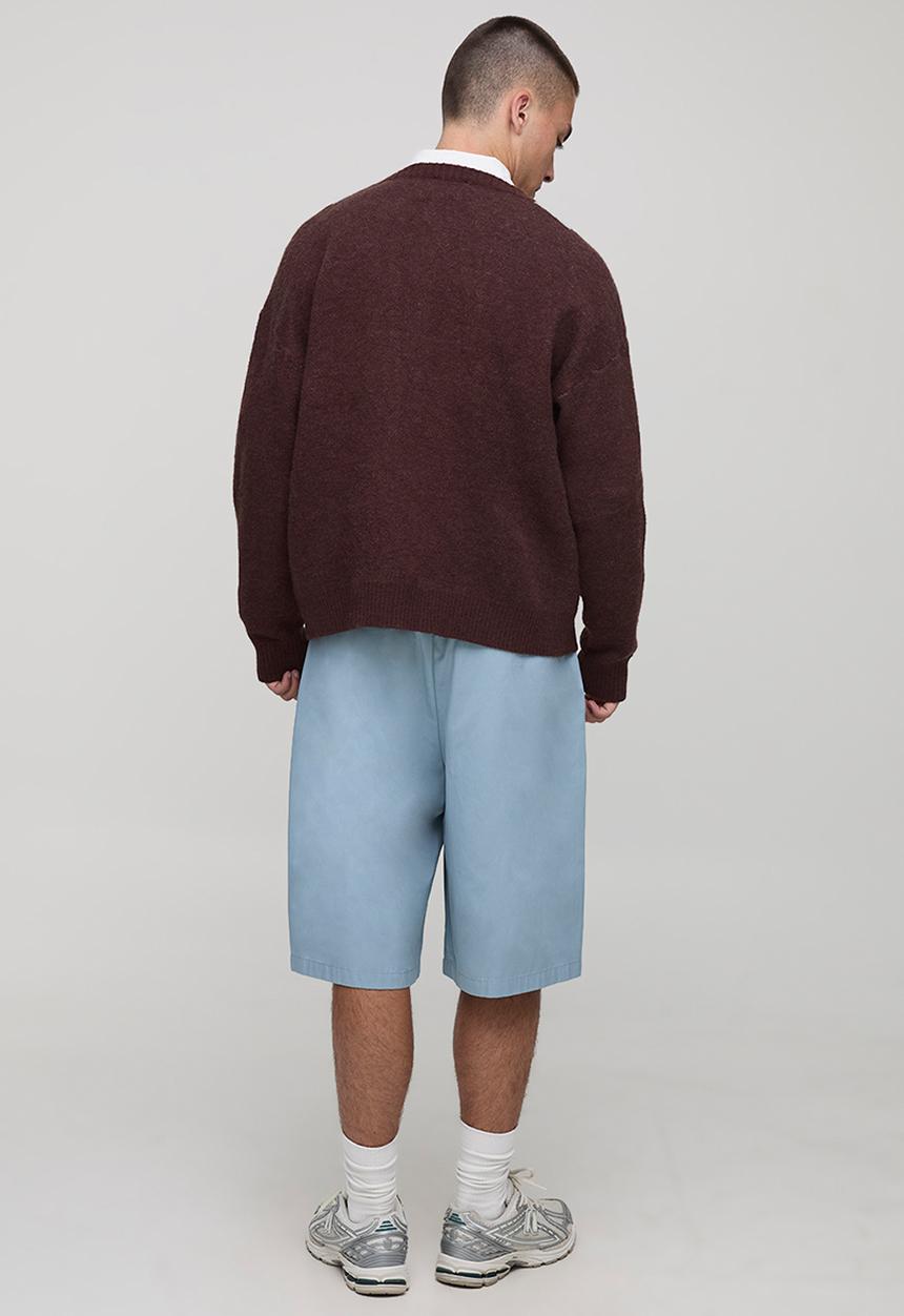 boohooMAN - Boxy Embroidered Diamond Argyle Knitted Jumper - Chocolate