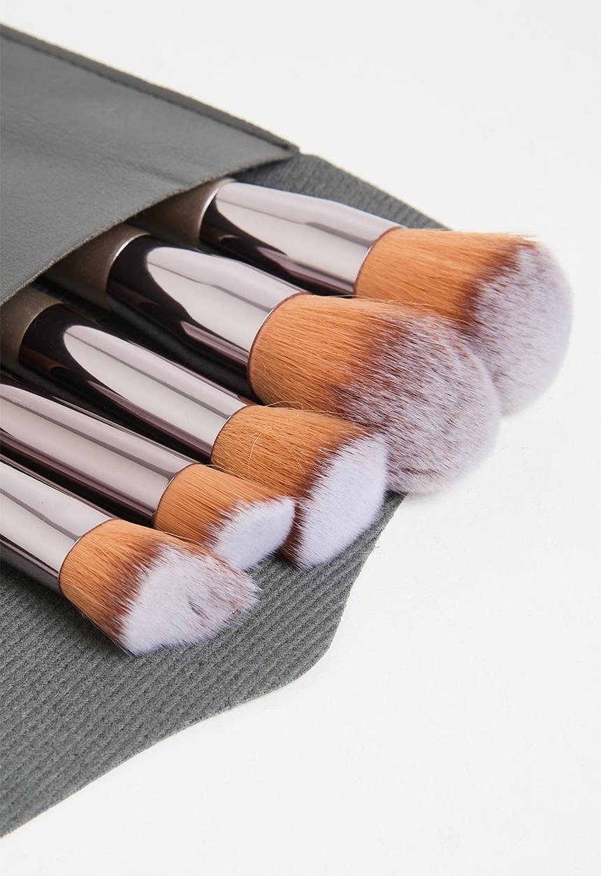 Glam Beauty - Make Up Brush 10 Piece Set with PU Envelope Bag - Champagne