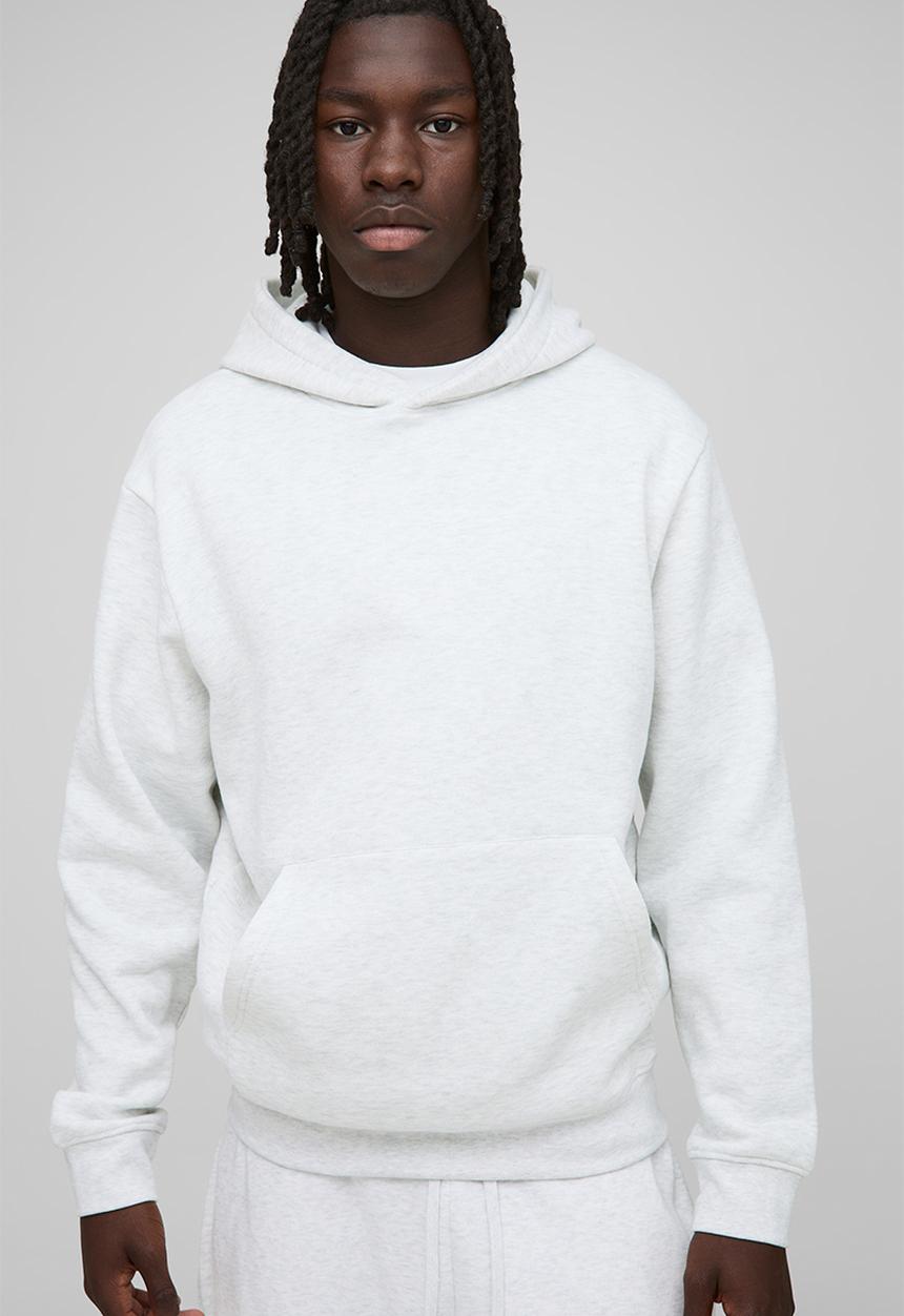 boohooMAN - Basic Regular Fit Over the Head Hoodie - Grey Marl