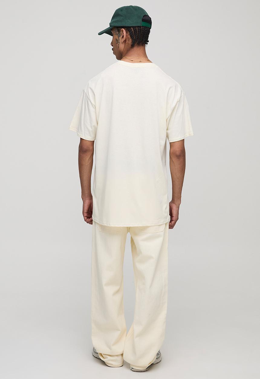 boohooMAN - Ecru Oversized Pour Homme Crest Printed T-Shirt - Ecru
