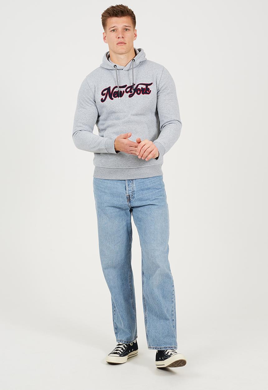 Brave Soul - Overhead Crossover Hoodie - Lt Grey Marl