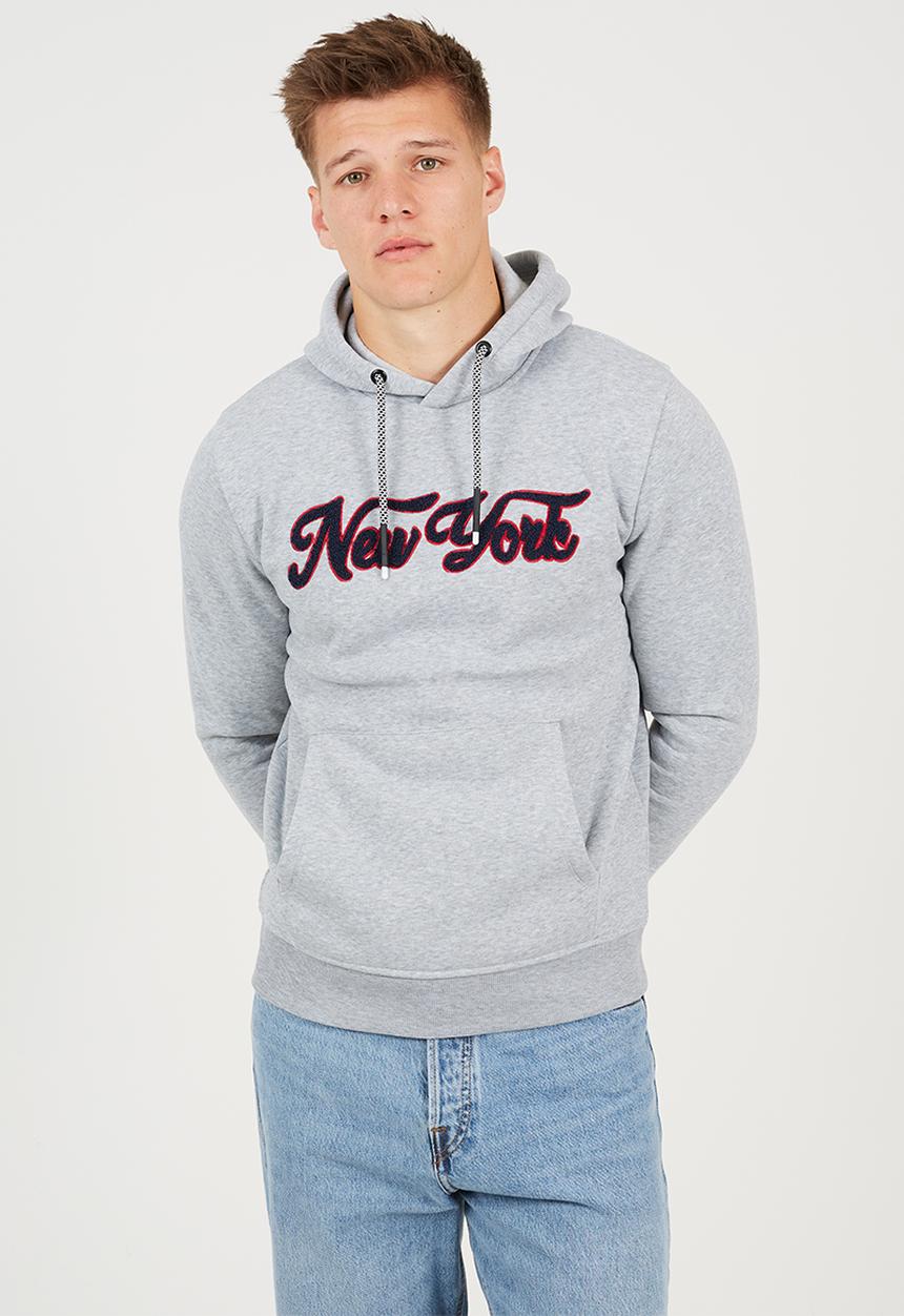 Brave Soul - Overhead Crossover Hoodie - Lt Grey Marl