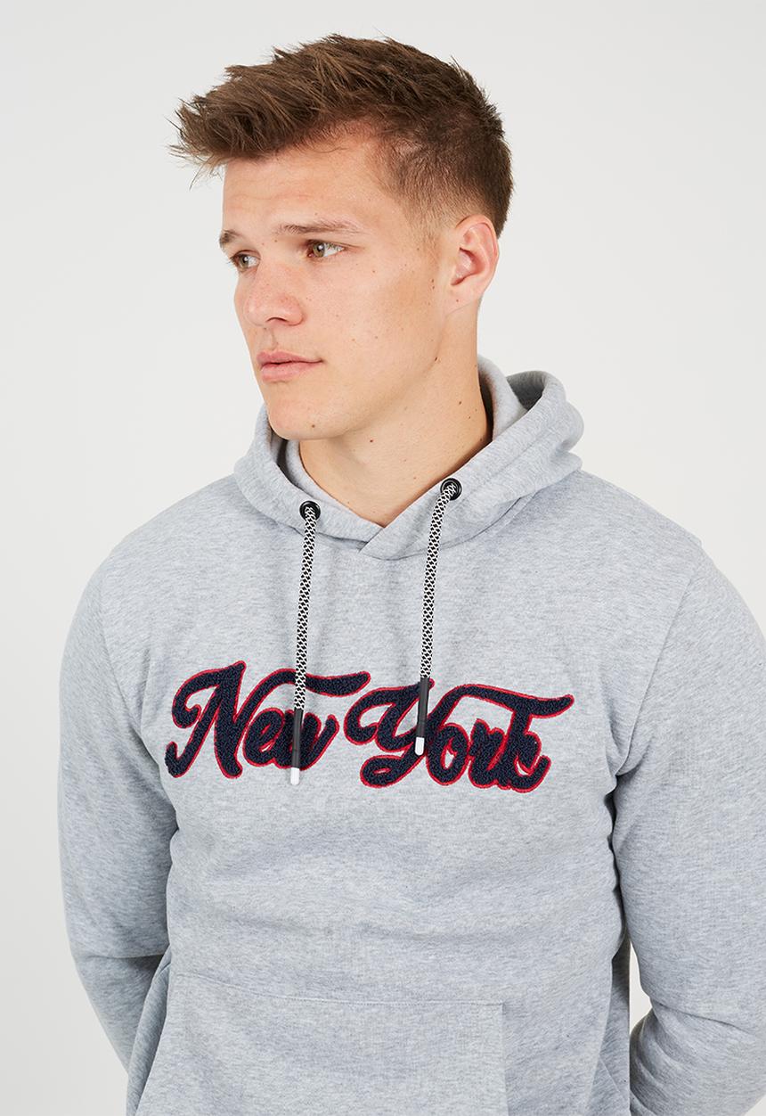 Brave Soul - Overhead Crossover Hoodie - Lt Grey Marl