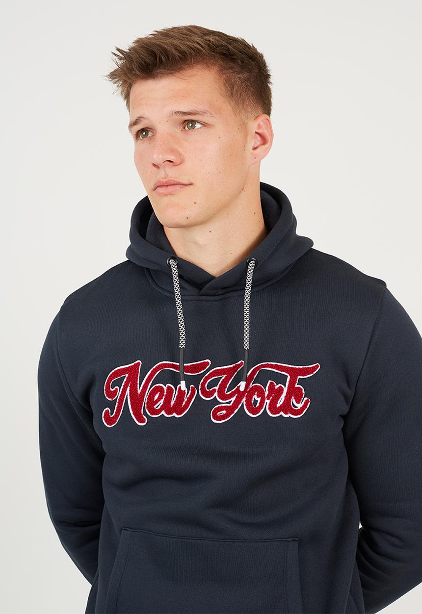 Brave Soul - Overhead Crossover Hoodie - Navy