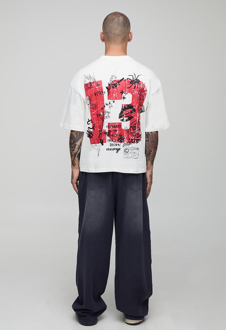 boohooMAN - White Oversized Boxy Ofcl Man Printed T-Shirt - White