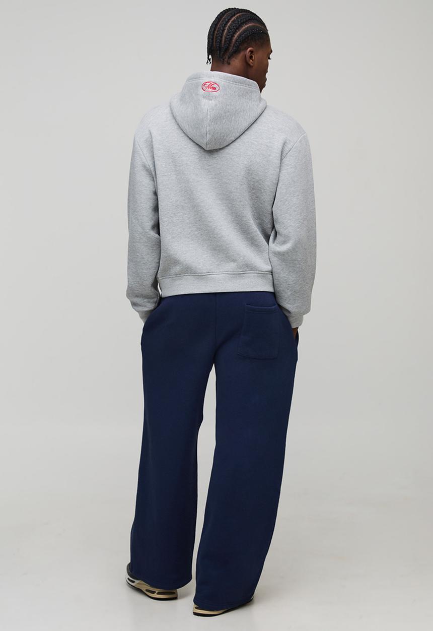 boohooMAN - Oversized Boxy Ski Graphic Hoodie - Grey Marl