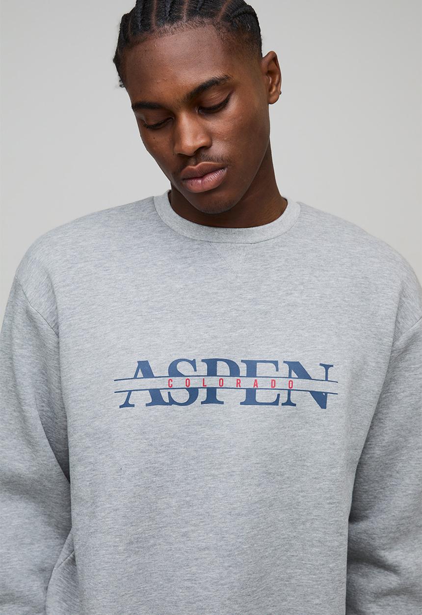 boohooMAN - Oversized Aspen Sweatshirt - Grey Marl