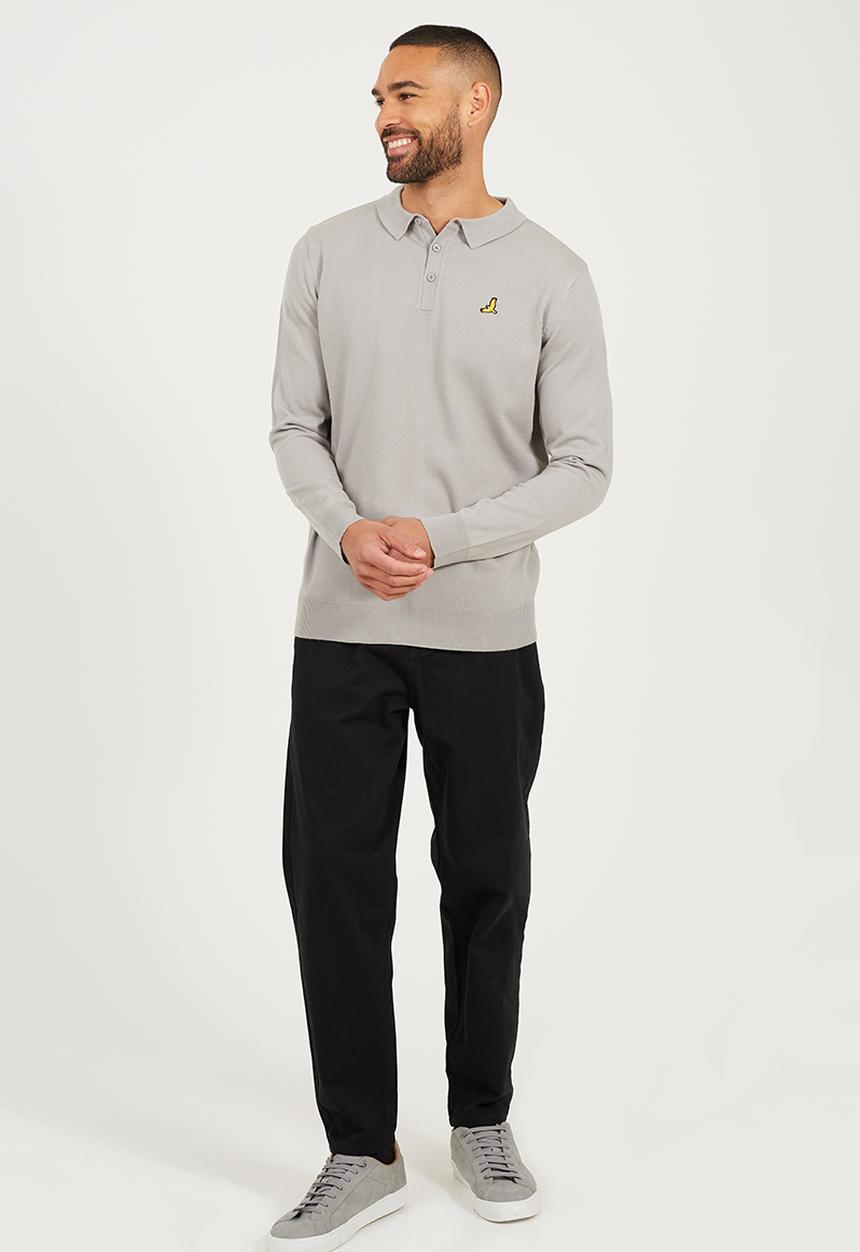 Brave Soul - Branded Button Placket - Silver Grey Marl
