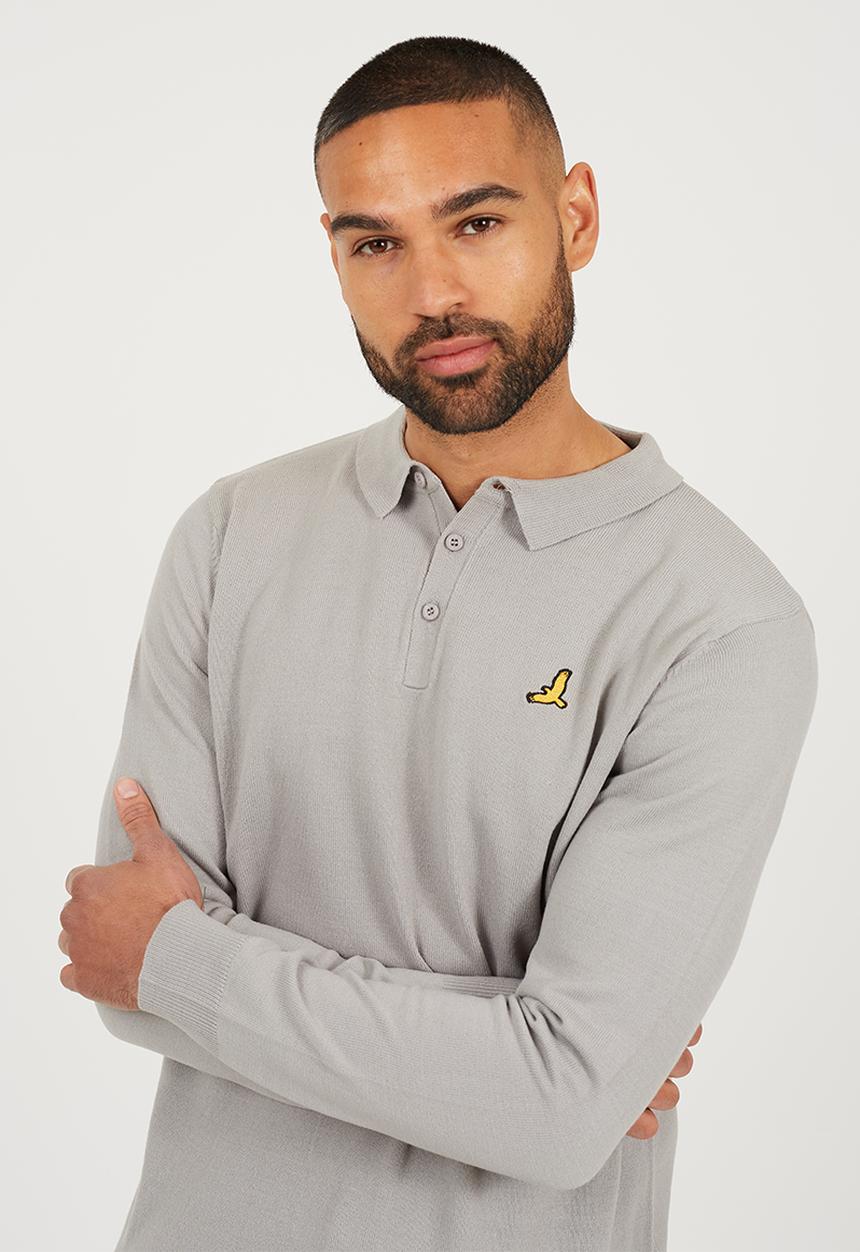 Brave Soul - Branded Button Placket - Silver Grey Marl