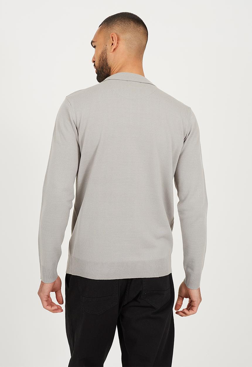 Brave Soul - Branded Button Placket - Silver Grey Marl
