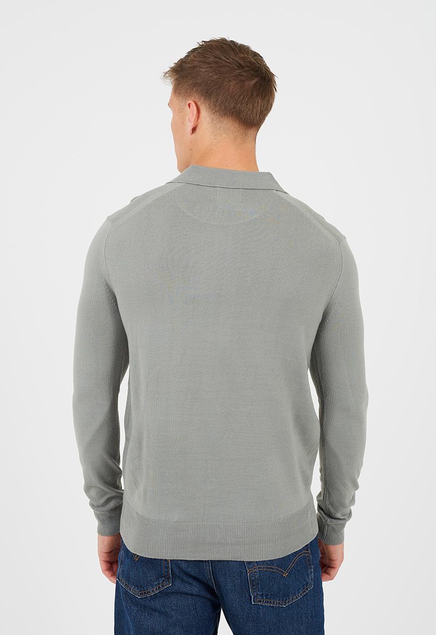 Brave Soul - Long Sleeve Trophy Neck Polo - Sage
