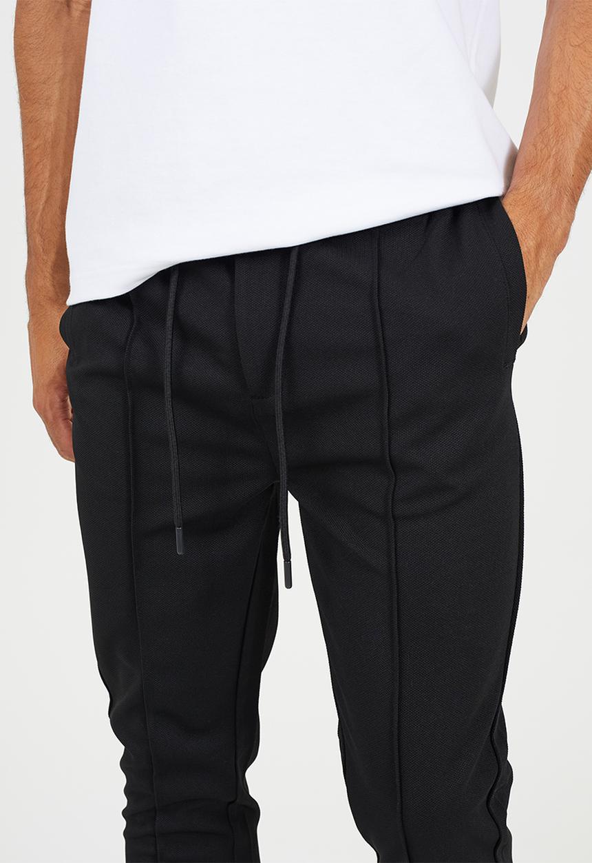 Brave Soul - Straight Leg Open Hem Joggers - Jet Black