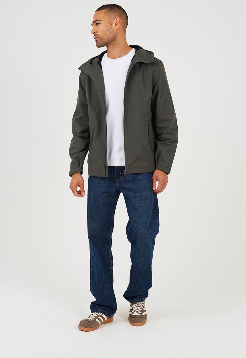 Zip Through Hooded Jacket - Khaki