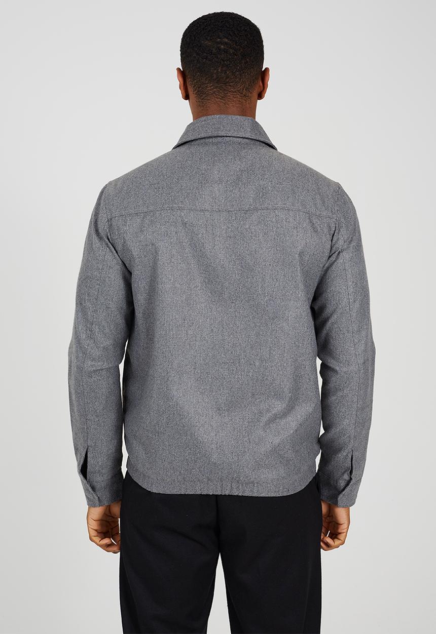 Brave Soul - Harrington Zip Through Collared Jacket - Light Grey