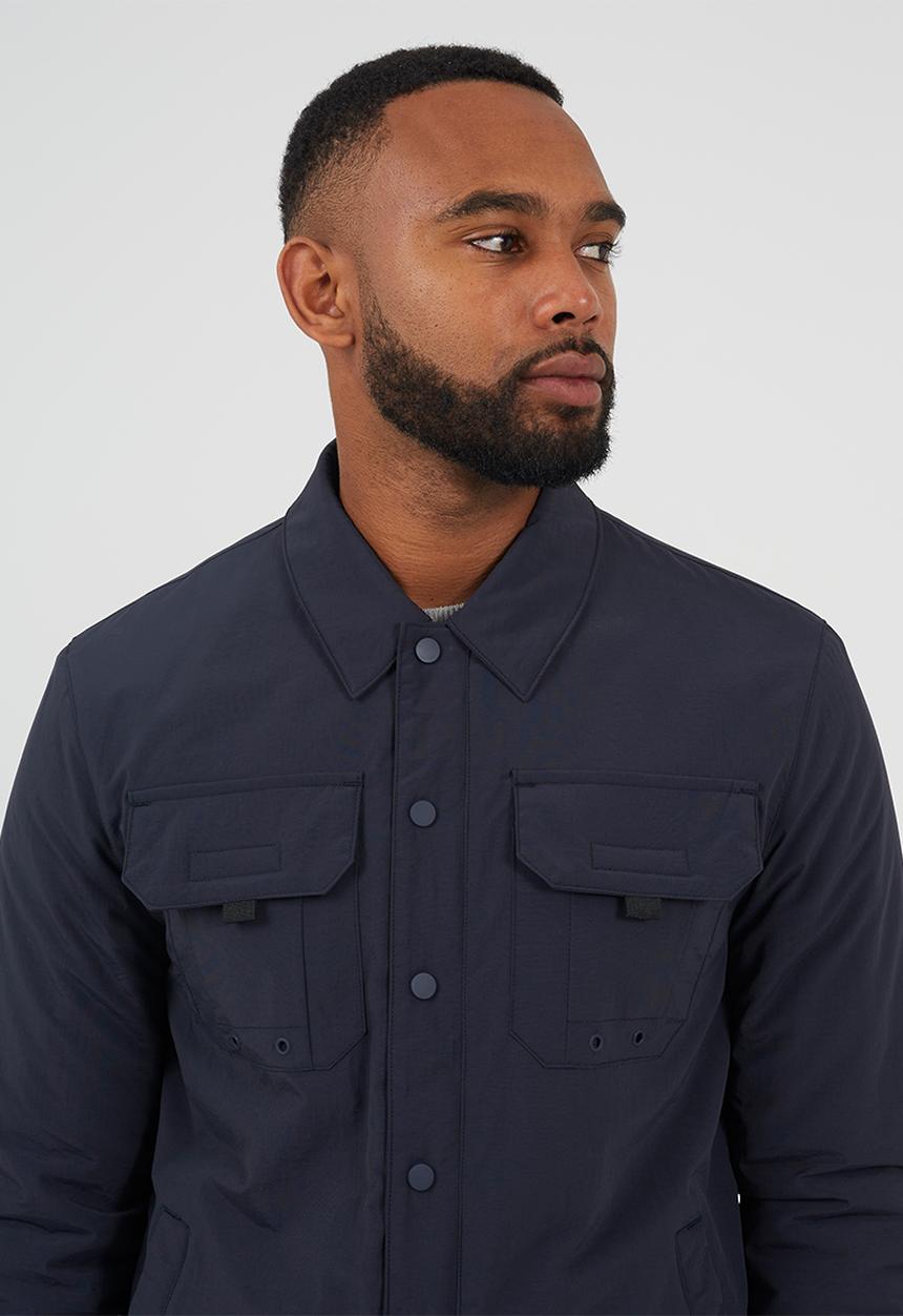 Brave Soul - Borg Lined Shacket - Navy