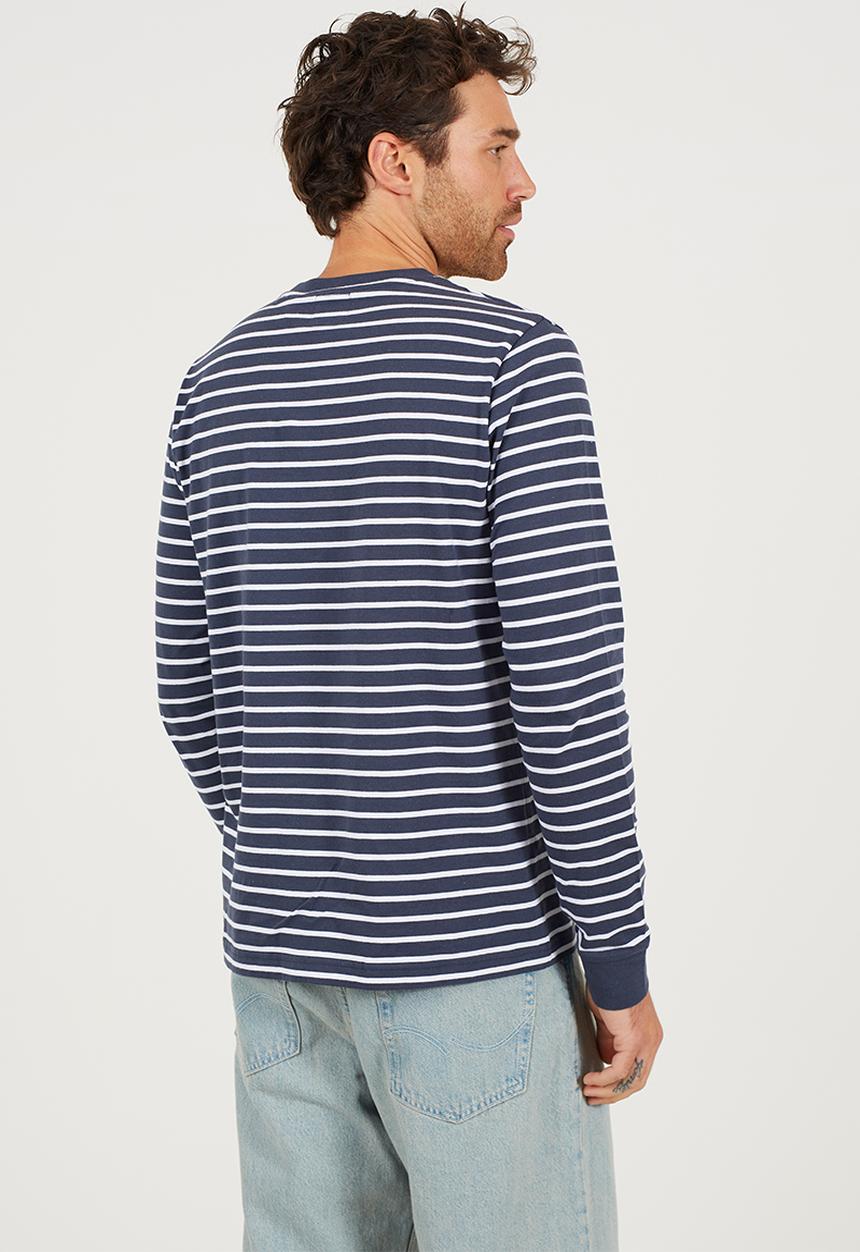 Brave Soul - Crew Neck Long Sleeve  - Navy / White