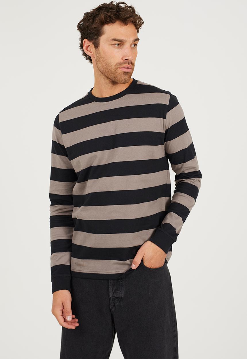 Brave Soul - Crew Neck Long Sleeve  - Charcoal / Black