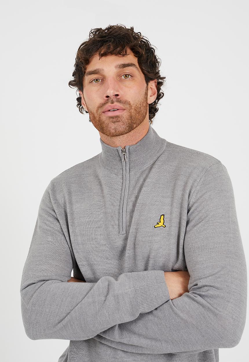 Brave Soul - 1/4 Concealed Zip - Silver Grey Marl