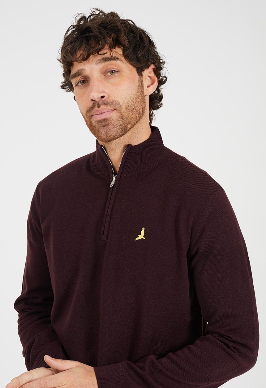 Brave Soul - 1/4 Concealed Zip - Oxblood