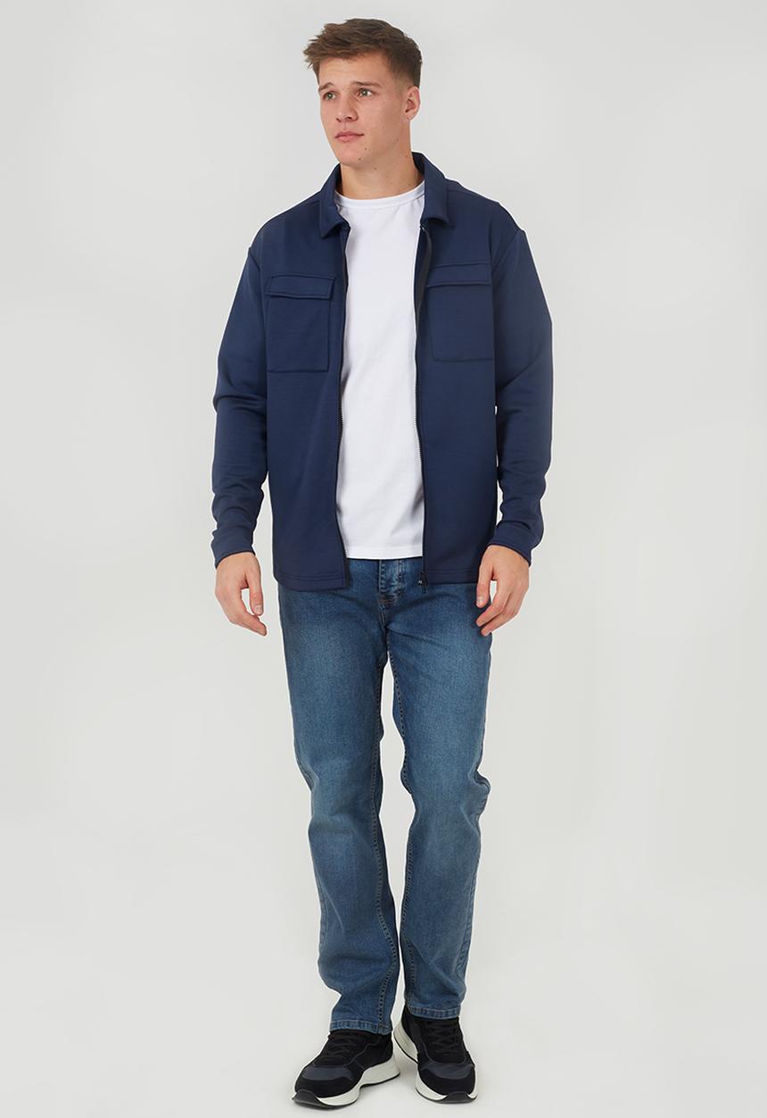 Brave Soul - Straight Fit Denim Jeans - Mid Blue Long Length