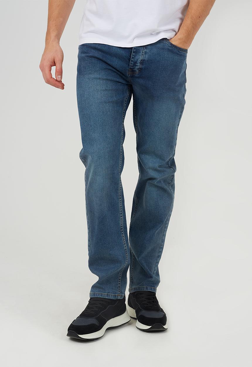 Brave Soul - Straight Fit Denim Jeans - Mid Blue Long Length