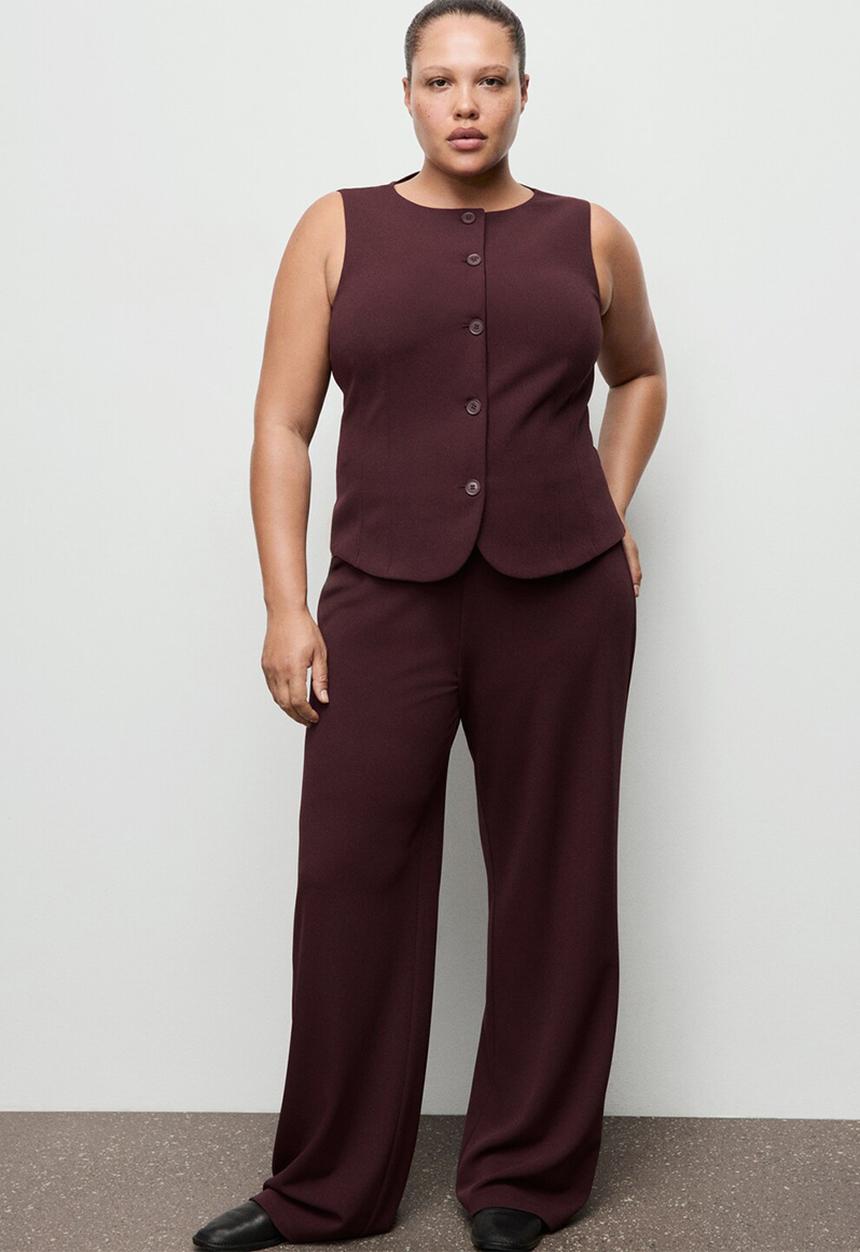 MANGO - Vest avay - dark red