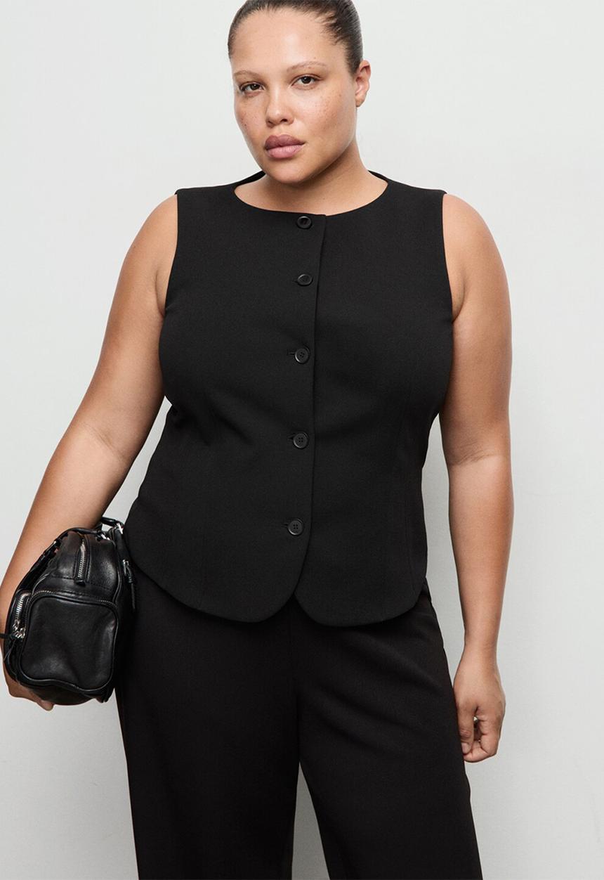 MANGO - Vest avay - black