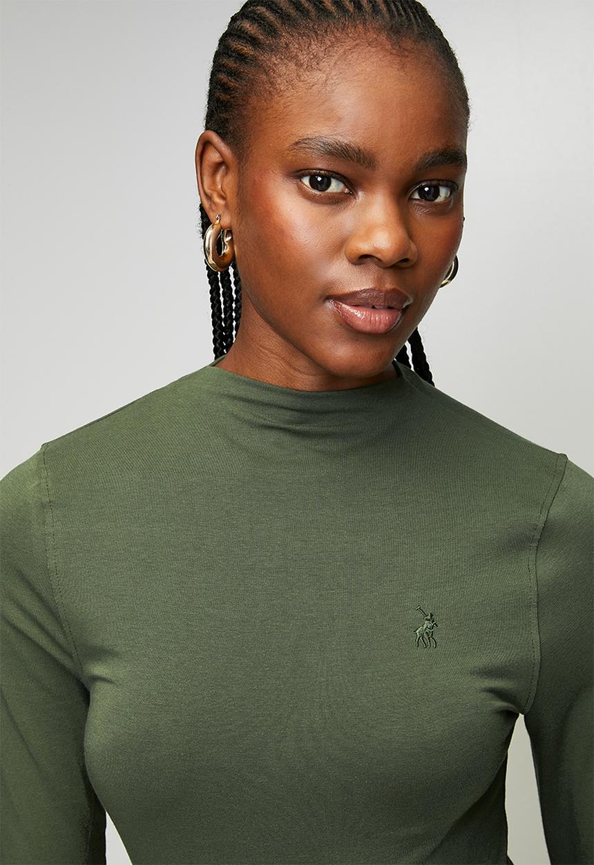 POLO - Wmn Dani Long Sleeve  Second Skin - Olive