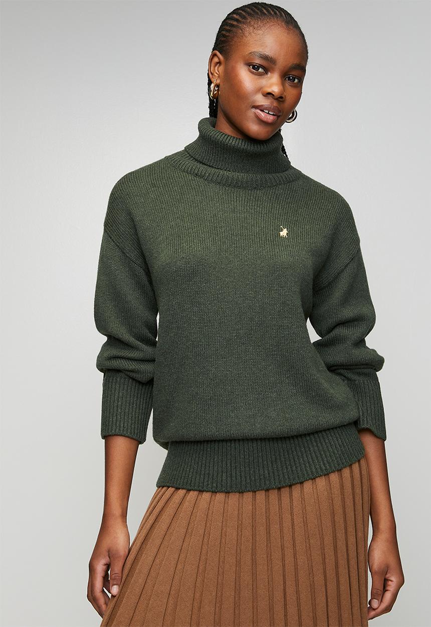 POLO - Wmn May Ls Relaxed Jersey - Olive