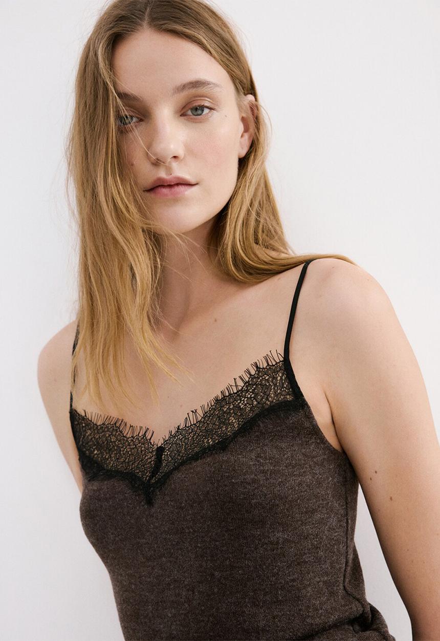 MANGO - Top verona - dark brown