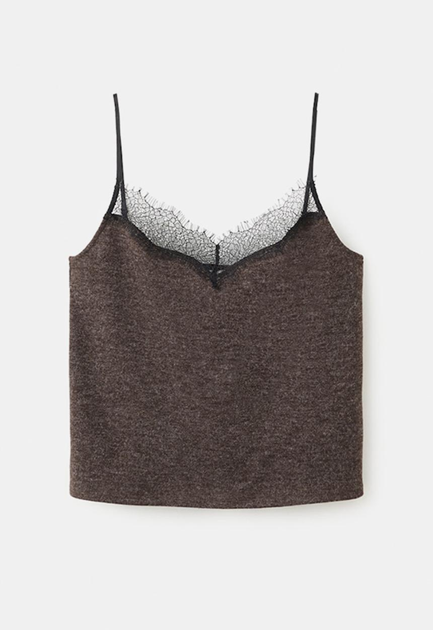 MANGO - Top verona - dark brown