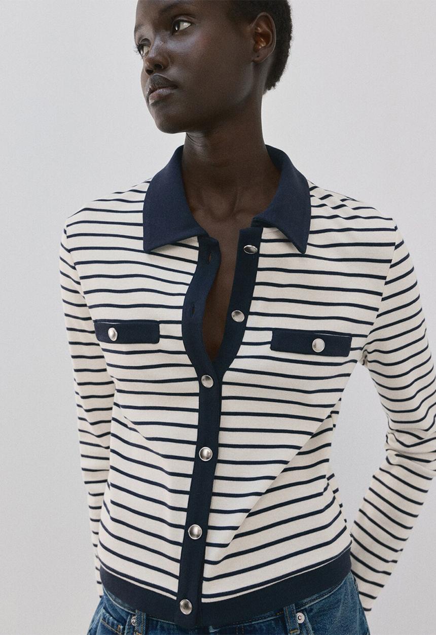 MANGO - Cardigan porto- navy
