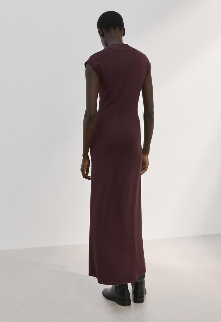 MANGO - Knitwear Dress Pomodore- dark brown