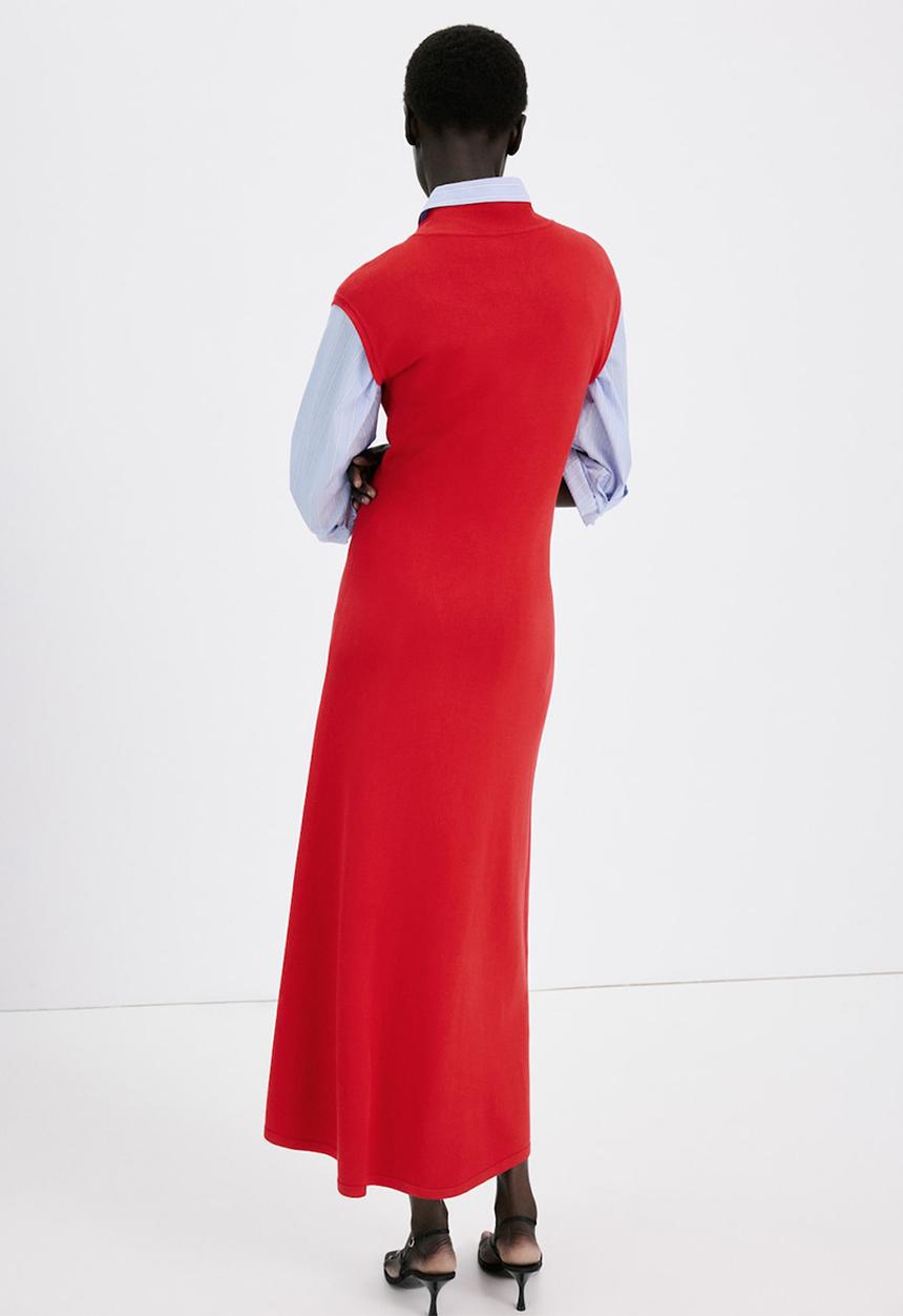 MANGO - Knitwear Dress Pomodore- red