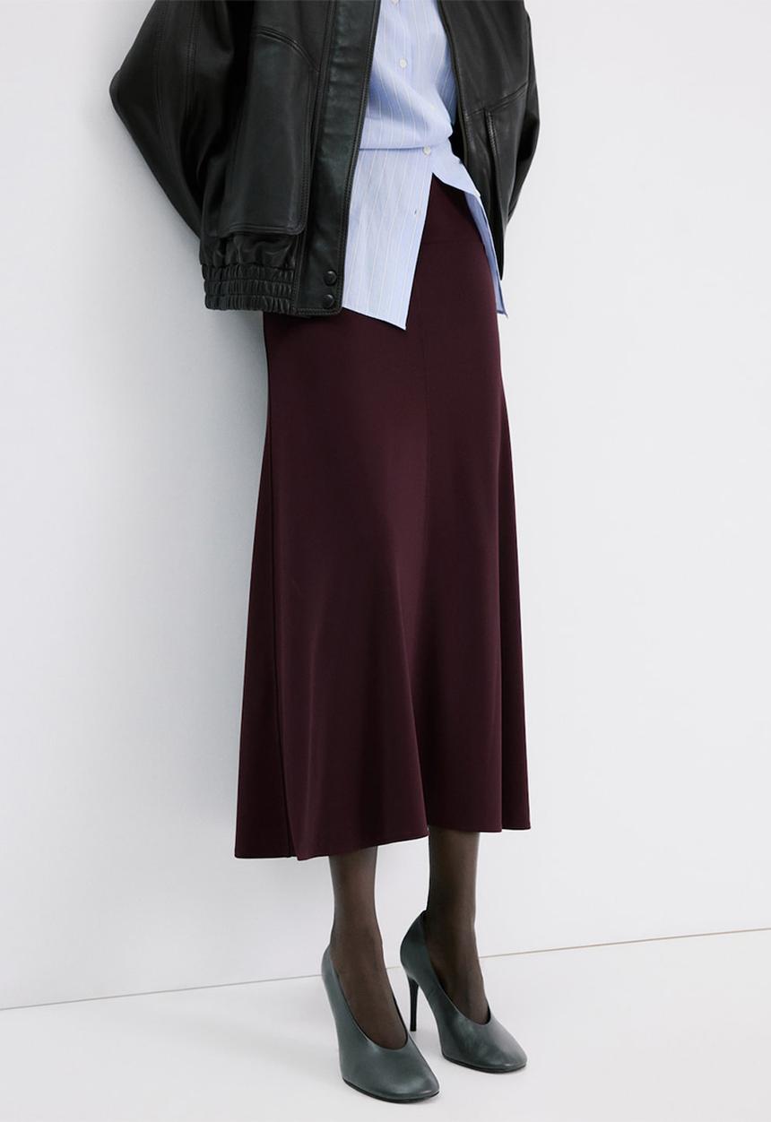 MANGO - Skirt arlet- dark red