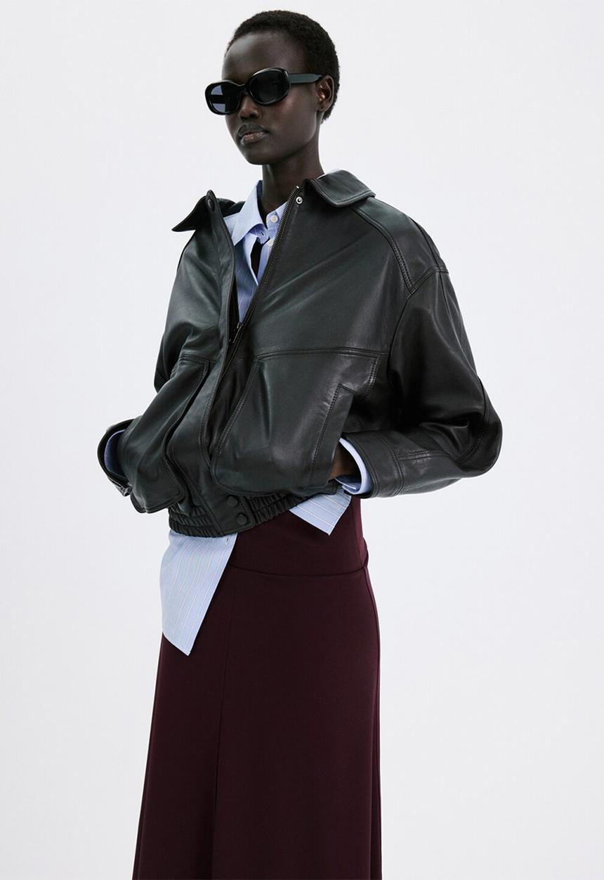 MANGO - Skirt arlet- dark red