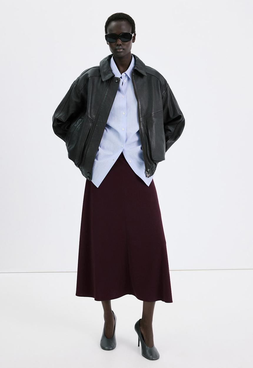 MANGO - Skirt arlet- dark red