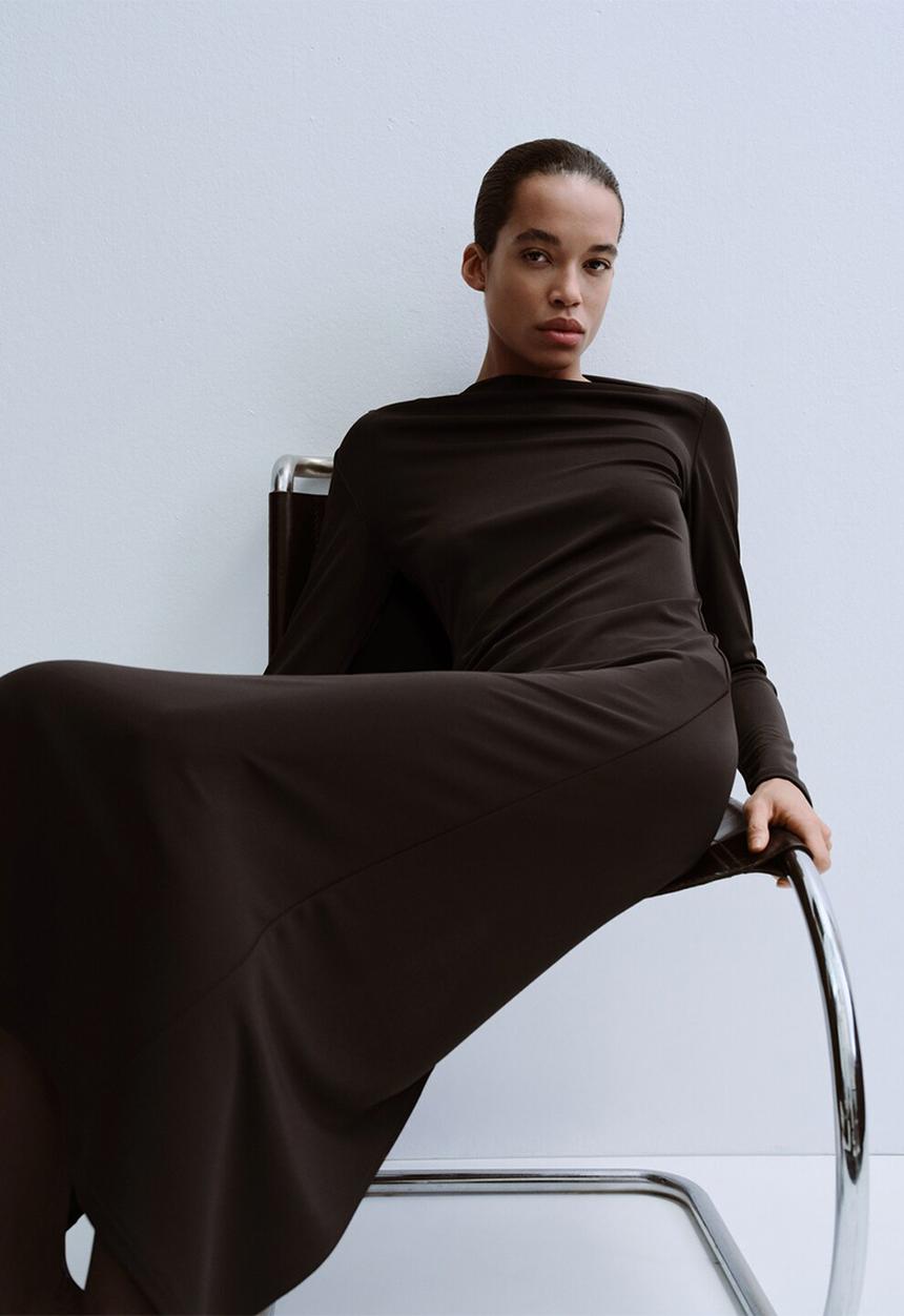 MANGO - Dress bellini - dark brown