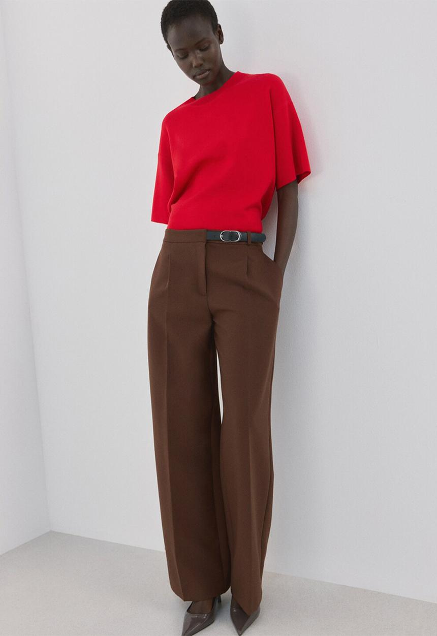 MANGO - Sweater brunito- red