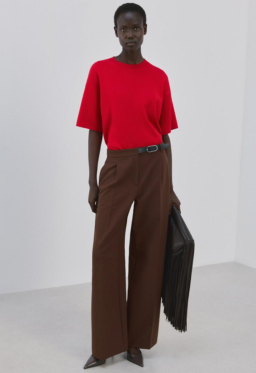 MANGO - Sweater brunito- red