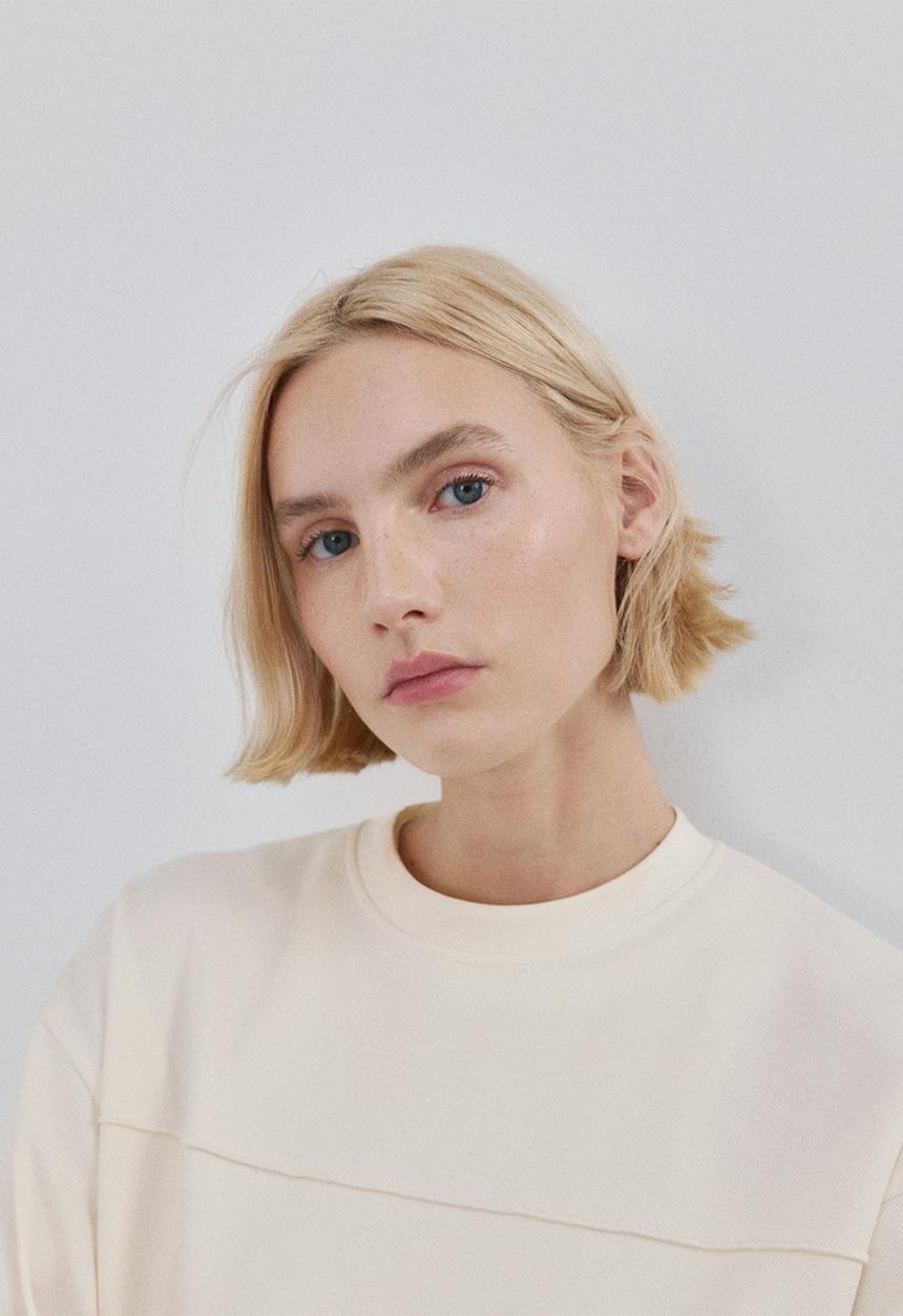 MANGO - Sweatshirt pique  -  light beige